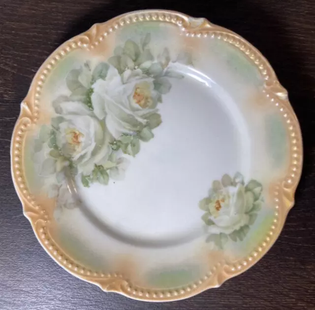 4 Antique Königszelt PK Silesia Germany Desert Plates Floral Opales. Lusterware