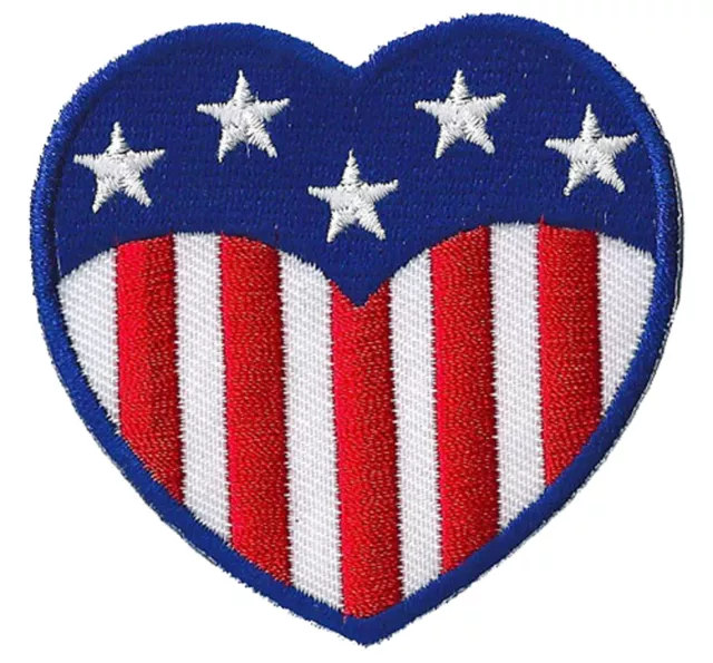 Patch Écusson patche Coeur USA embellissement thermocollant brodé