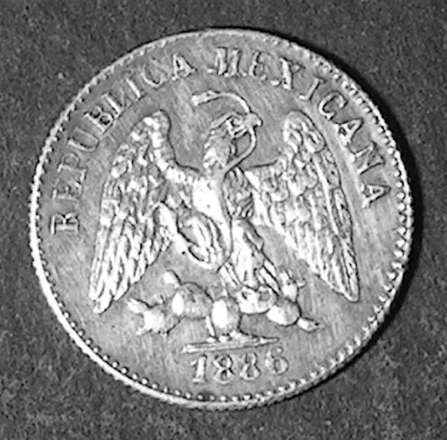 Mexico 1886 ZsS 5 Centavos - Silver (1.3 g, 15 mm) KM#398.10