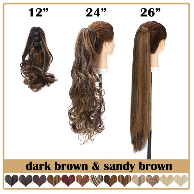 Claw Clip In Ponytail Real Natural Thick As Human Hair Extensions Long Curly AU