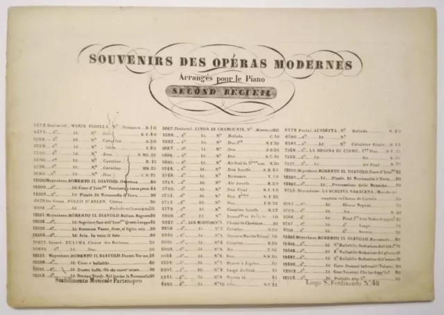 Spartito Music Sheet ROBERTO IL DIAVOLO Giacomo Meyerbeer  (S1)