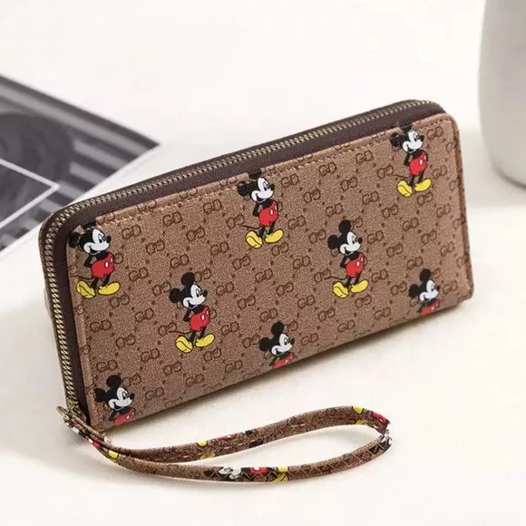 Bags, Gray Mickey Mouse Clutch Wallet Checkbook