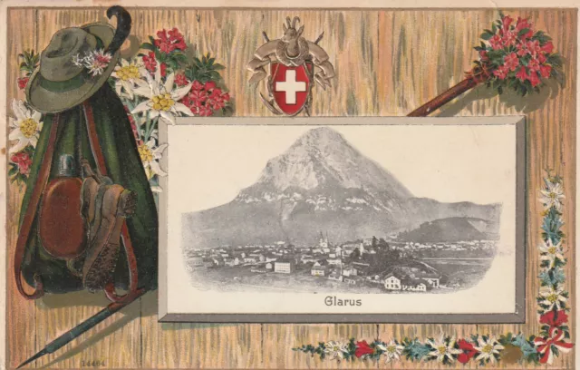 AK.-Schweiz-Glarus-Prägedruckkarte-1911