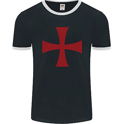 Knights Templar Cross Fancy Dress Outfit Mens Ringer T-Shirt FotL
