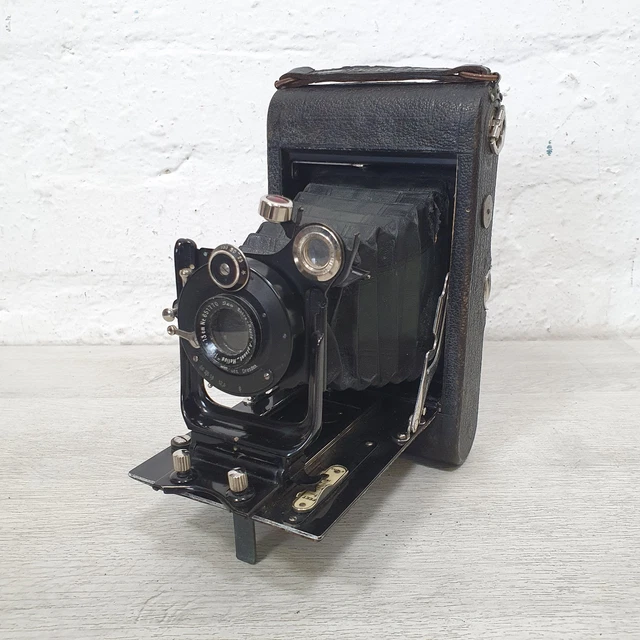 ICA DRESDEN FOLDING Camera Extra Rapid Alphanat Helios 13cm f/8 Lens ...