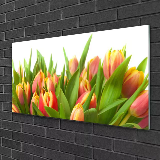 Imagen en vidrio Impresión Cuadro de 100x50 Tulipanes Floral