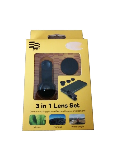Ensemble d'objectifs 3 en 1 octets flambant neuf pour créer des photos incroyables avec votre smartphone