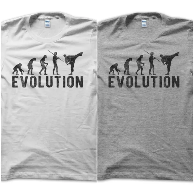 T-Shirt Maglietta Evolution Karate Arti Marziali Vintage Idea Spiritosa Uomo