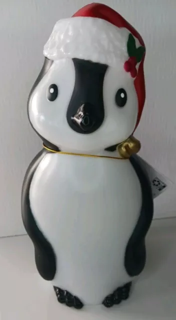 🐧New!Holiday Time Indoor 11" Christmas Penguin Table Top Light Up Blow Mold