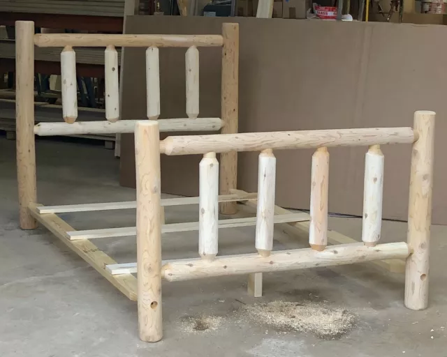 Michigan Rustic Natural Cedar Log Bed KING SIZE Kit Ready to Finish SHIPS FREE!