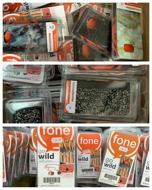 Job Lot Liquidation Stock 125 x FoneCustomize Samsung Galaxy Phone Case Good Mix