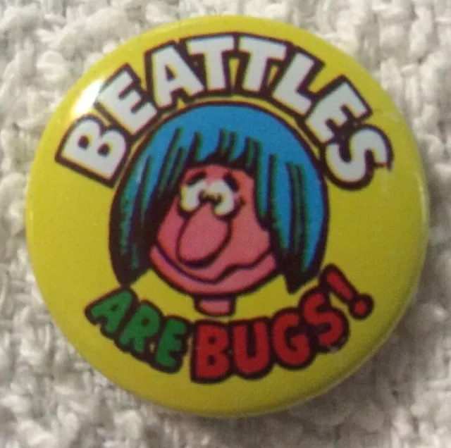 The Beatles - Beattles Are Bugs! Vintage Small Pinback Button - Creative House