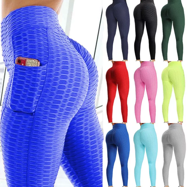 Women High Waist Gym Leggings Fitness Sports Running Ladies Push Up Yoga Pants