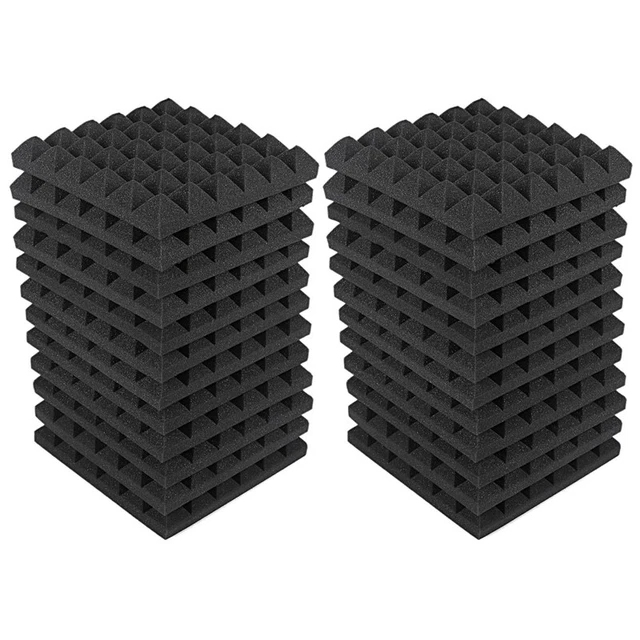 24 x carbone acustico schiuma piastrelle suono isolamento schiuma tessuto piastre StuA3Z1