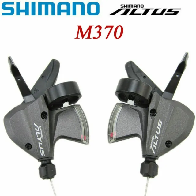 Shimano Altus M370 3/9/9 x 3 Speed Shifter Set - Including Gear Cables