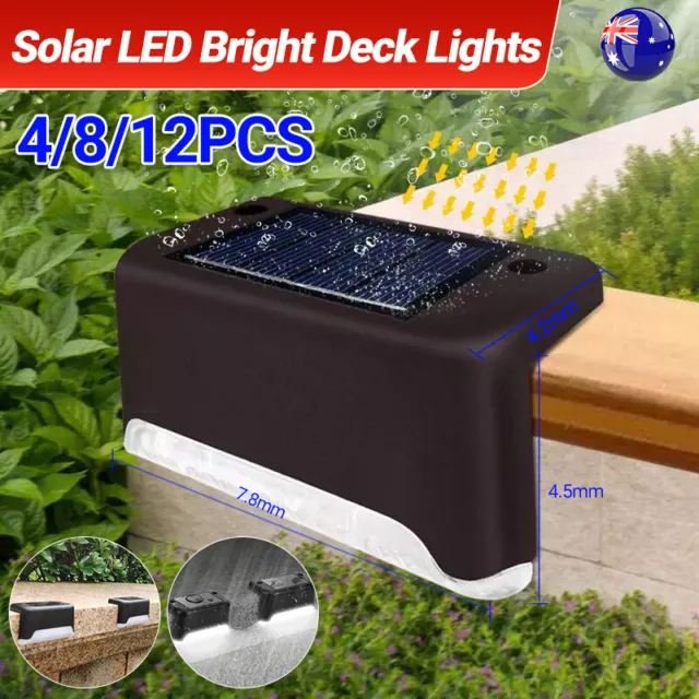 Solar LED Deck Lights Path Garden Patio Pathway Stairs Step Fence Lamp Outdoor