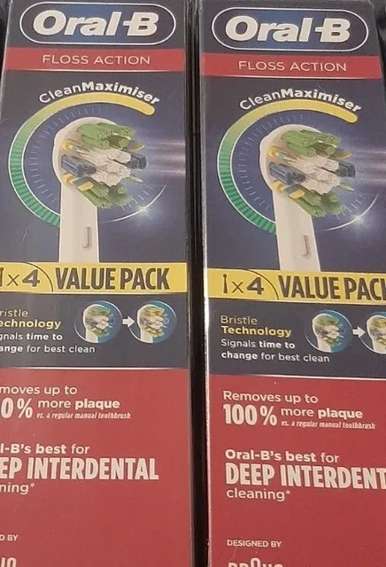 Originale Confezione Da 4 Testine Spazzolino Di Ricambio Oral-B Filo Interdentale - Non Aperte