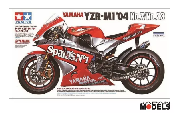 YAMAHA YZR-M1 04 2004 No.7/No.33 Moto Motorcycle Tamiya 14100 1/12 Model Kit New