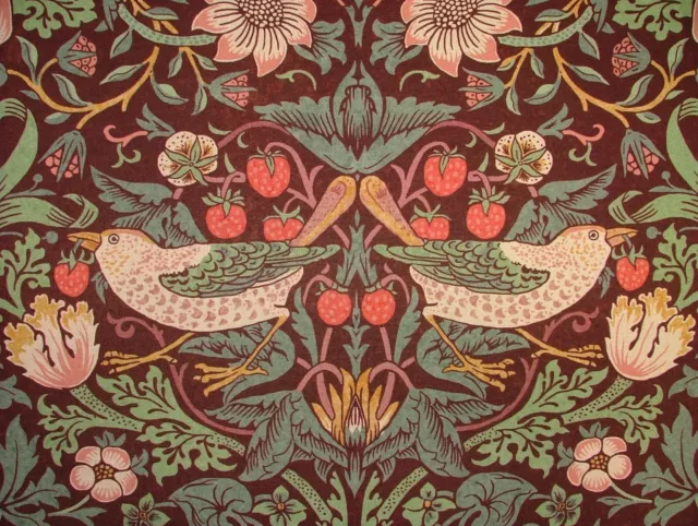 William Morris Strawberry Thief Gland Coton Rideau Tapisserie Coussin Tissu