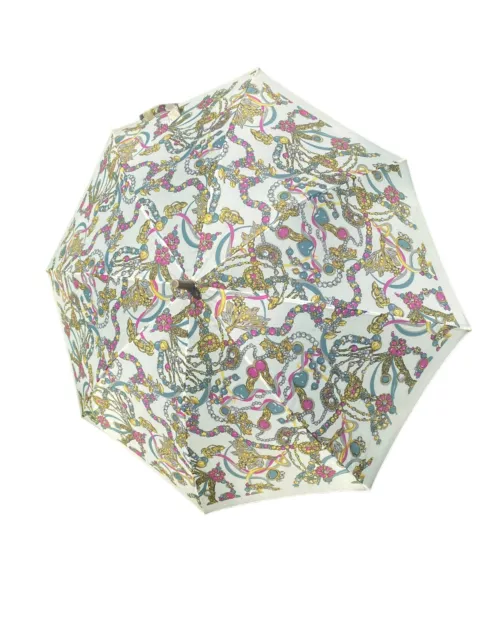 Power Umbrella Jewelry Designs Bakelite?? Handle And Tip 38” Open Vintage