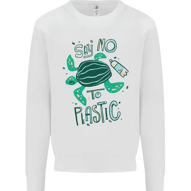 Climate Change Say No To Plastic Kids Sweatshirt Jumper