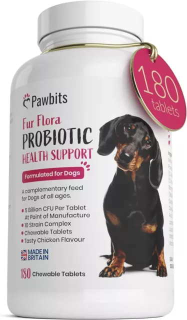 180 Canine Probiotics & Prebiotics Tablets for Dogs – 5 Billion CFU Tablet Ch