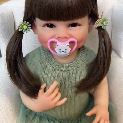 22in Lifelike Reborn Baby Dolls Silicone Girl Toddler Toy Vinyl Birthday Gift