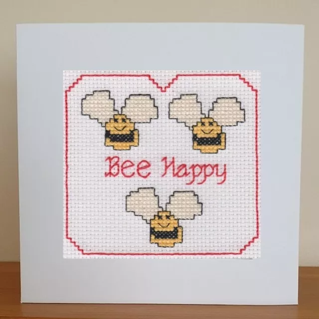 Bee Happy Card - Cross Stitch Kit