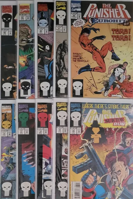 Lot of 10 -1991 Marvel  THE PUNISHER / #60-85 Mixed -Pics of each # / VF-NM