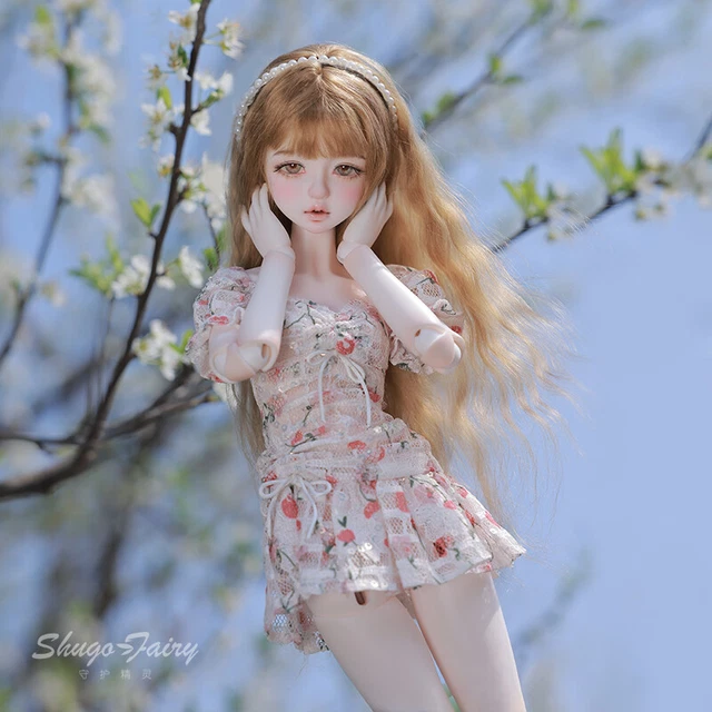 Full Set 1/4 BJD Doll Sweet Girl Resin Joints Body Eyes Face Makeup Wig Toy GIFT