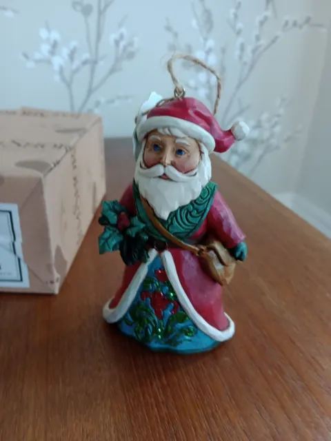 Enesco Jim Shore Heartwood Creek Father Christmas Holding Holly 6001424