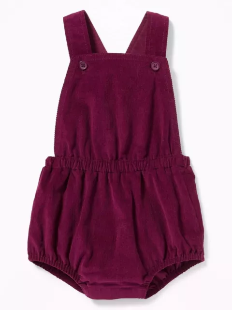 Nwt Old Navy 3/6 Months Winter Wine Corduroy Romper/Bubble