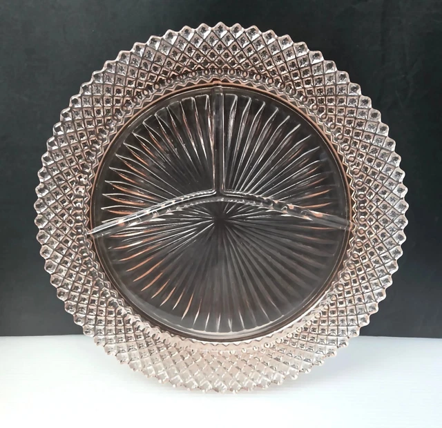 VTG ANCHOR HOCKING Miss America Pink Diamond Depression Glass