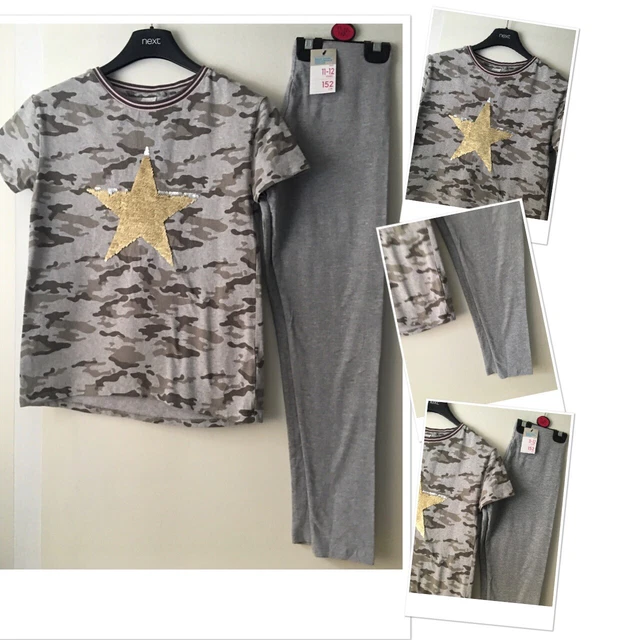 Next Girls Camoflauge top 11 yrs exc  u & new prk leggings 11-12 Years