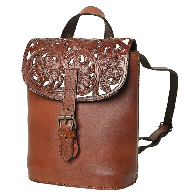 KB KBG320 Backpack Hand Tooled Genuine Leather women bag western handbag purse