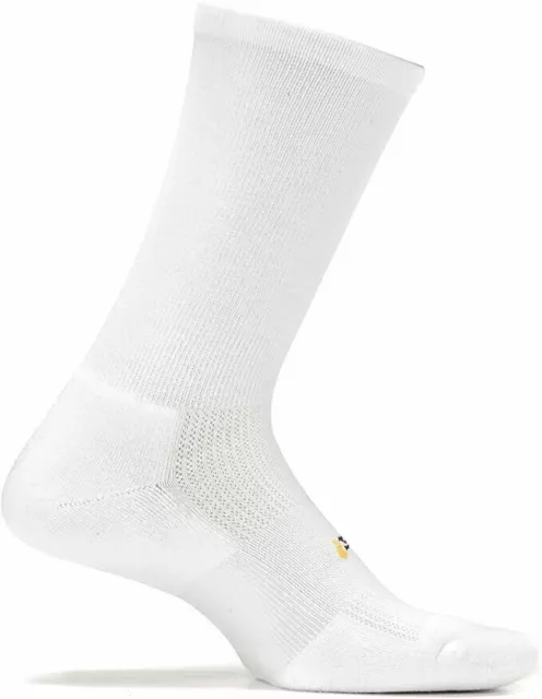 Feetures L71730 High Performance Cushion Crew White 1-Pair Socks Unisex Size M