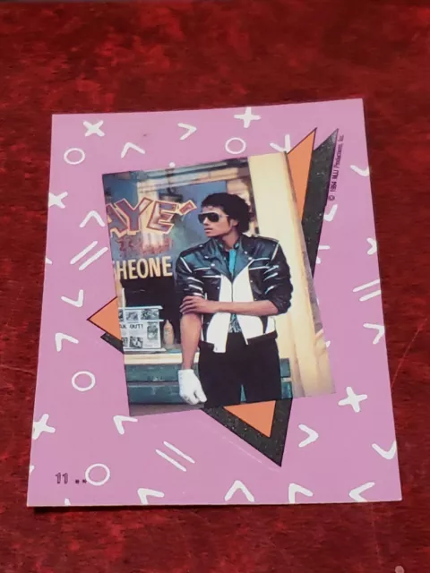 1 CARTE AUTOCOLLANT MICHAEL JACKSON VINTAGE ANNÉES 80 2 x 2 1/2 #11 pièce puzzle 1984