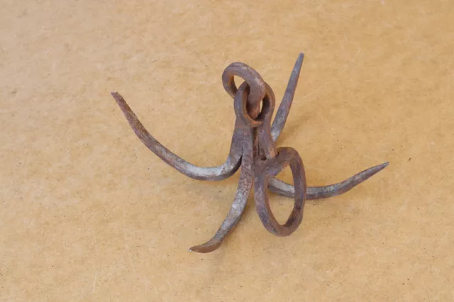 Old Antique Primitive Hand Forged Hooks for Water Well Fireplace XIX-XX Century