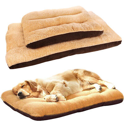 Large Dog Bed Crate Pad Cat Pet Beds Kennel Mat Cushion Removable Washable Cover