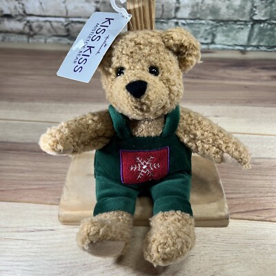 Hallmark Kiss Kiss Mistletoe Bear Kisses and Holds Hands 10" Plush 