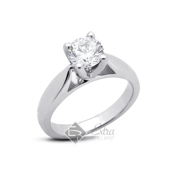2.51ct D SI2 Round Natural Certified Diamond Platinum Solitaire Engagement Ring