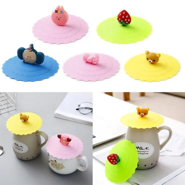 2pcs Silicone Glass Cup Covers Cup Lids Reusable Anti Dust Cup