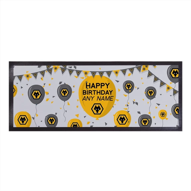 Wolves FC Officially Licensed - Birthday - Personalised Bar Runner