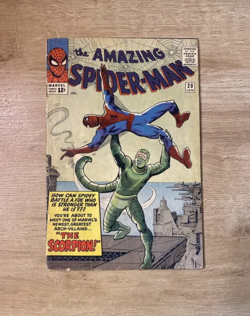 Amazing Spider-Man #20 Marvel 1965 VG 1st Scorpion Steve Ditko Stan Lee Pinup