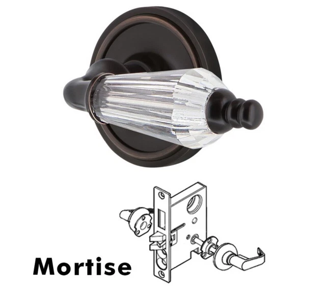 Nostalgic Warehouse Mortise Keyhole Classic Rosette Parlor Lever Bronze Crystal