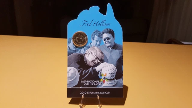 2010 Inspirational Australians - Fred Hollows - RAM $1 UNC Coin on Card.
