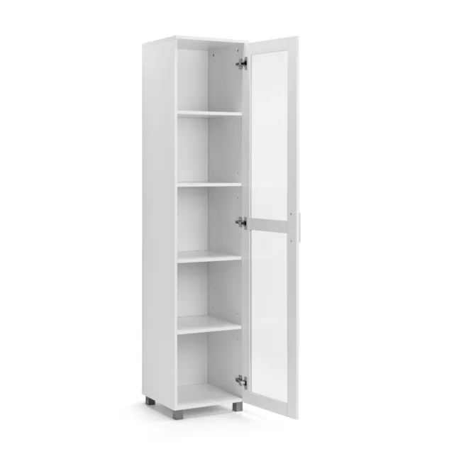 Display Cabinet Tall 1 Swing Door White 3