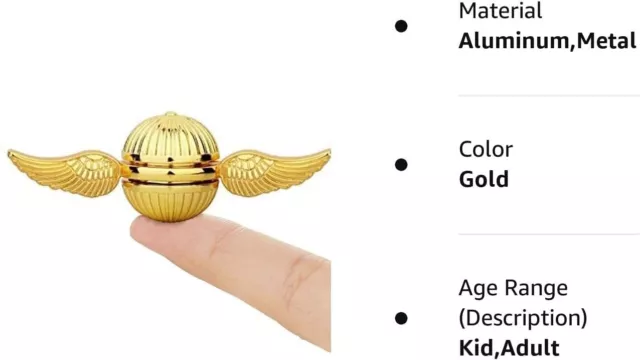 'Golden Snitch Fidget Spinner Harry Potter Quidditch Metal Steel Stress Toy Kid' 3