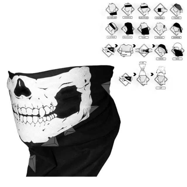 1x Schädel Totenkopf Bandana Gesichtsmaske Halstuch Motorrad Ski Biker 1x Schädel Totenkopf Bandana Gesichtsmaske Halstuch Motorrad Ski Biker