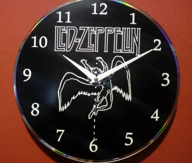 Reloj hecho a mano sobre disco de vinilo - Led Zeppelin